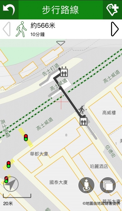 更新后嘅「乘车易」会标示天桥同升降机位置，比坊间嘅地图app方便。
