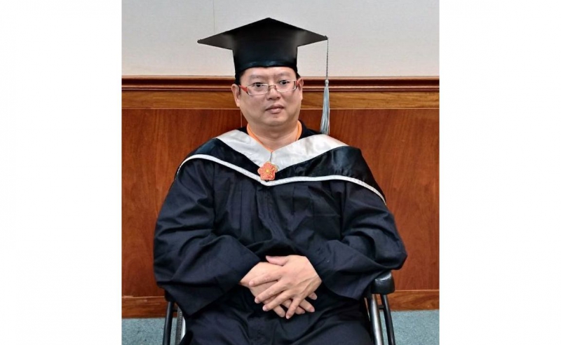 義大畢業生蔡永富求學意志堅定，但他謙虛說自己是平凡人，沒有比別人厲害的地方