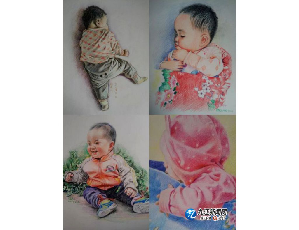 張海晶筆下的女兒（彩鉛作品）