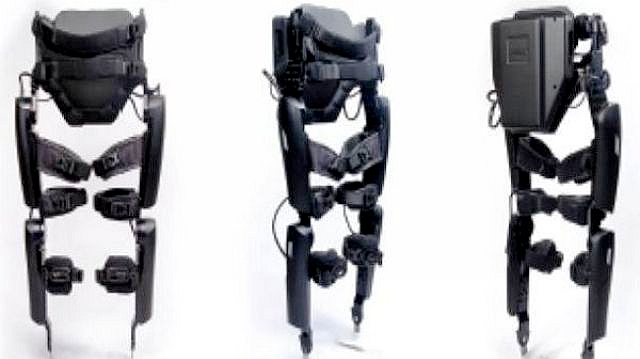黎志偉擬安裝美製的ReWalk，機械腳重逾二十公斤，可透過手部的遙控器，控制機械腳走路方向及速度。