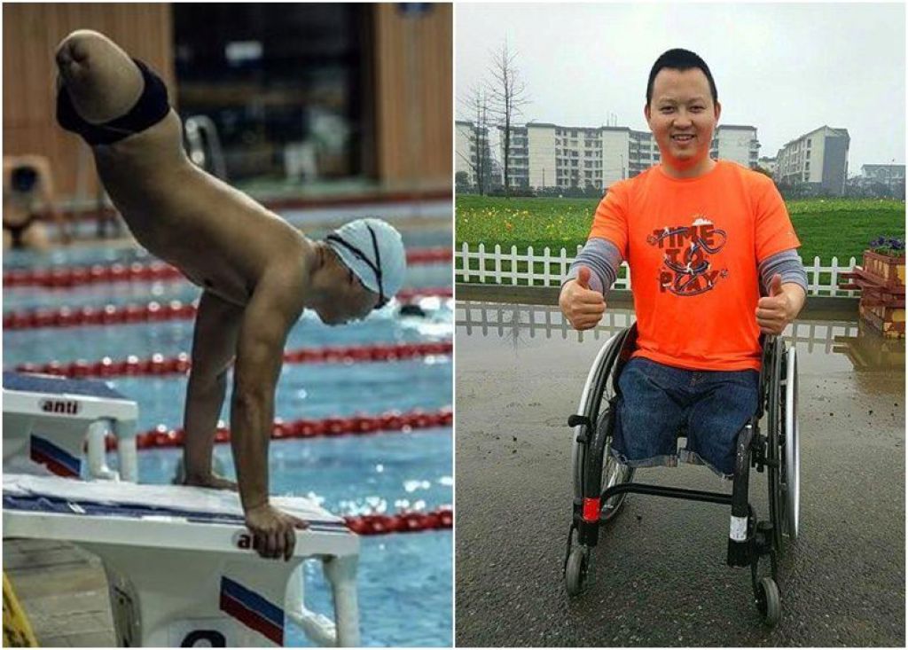 代國宏在殘疾人游泳錦標賽上贏得蛙泳冠軍