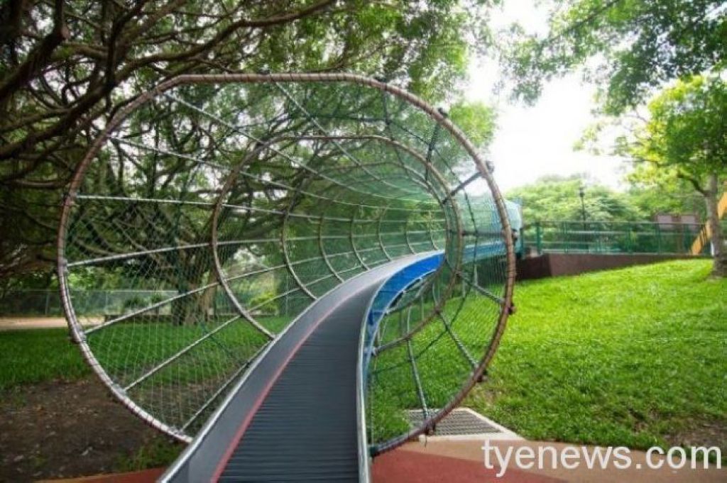 第一座公園溜索大溪埔頂公園 共融式遊戲場滿足各年齡層遊憩需求 