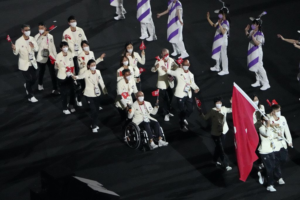 東京殘奧開幕禮，香港代表團進場。