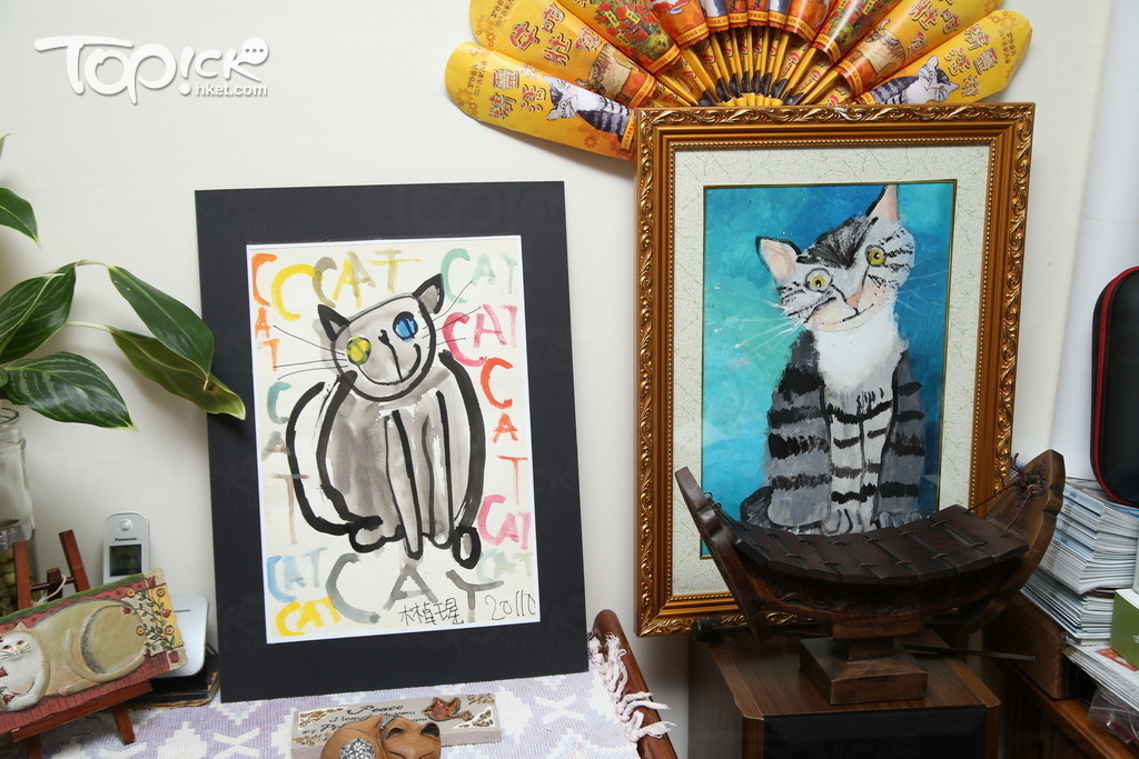 同樣是畫貓，相對於初學作品，近年成熟不少。
