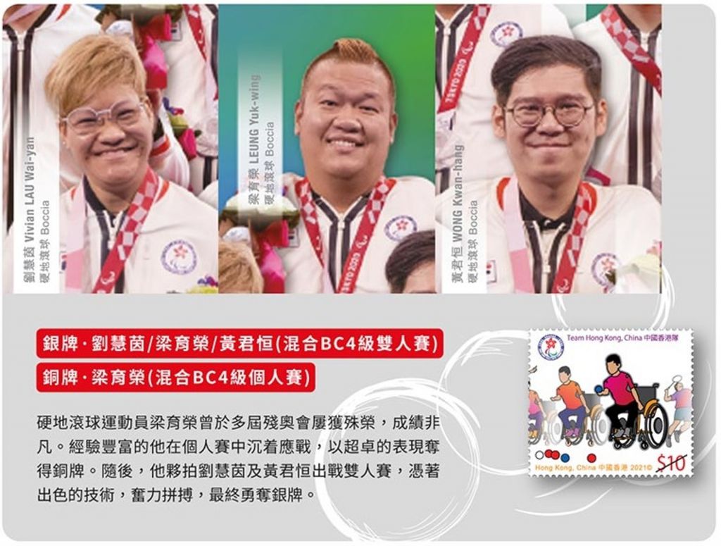 香港郵政在12月9日推出香港殘奧代表團紀念郵票。