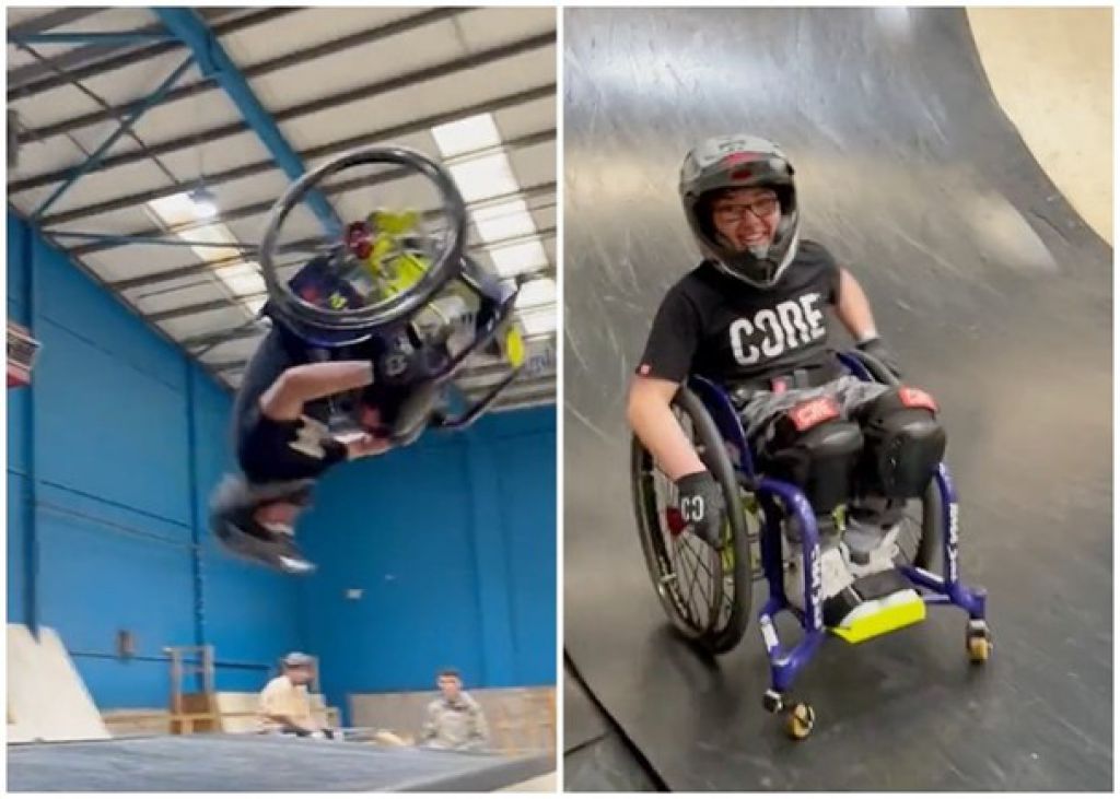 輪椅小子後空翻　全歐最年輕挑戰紀錄