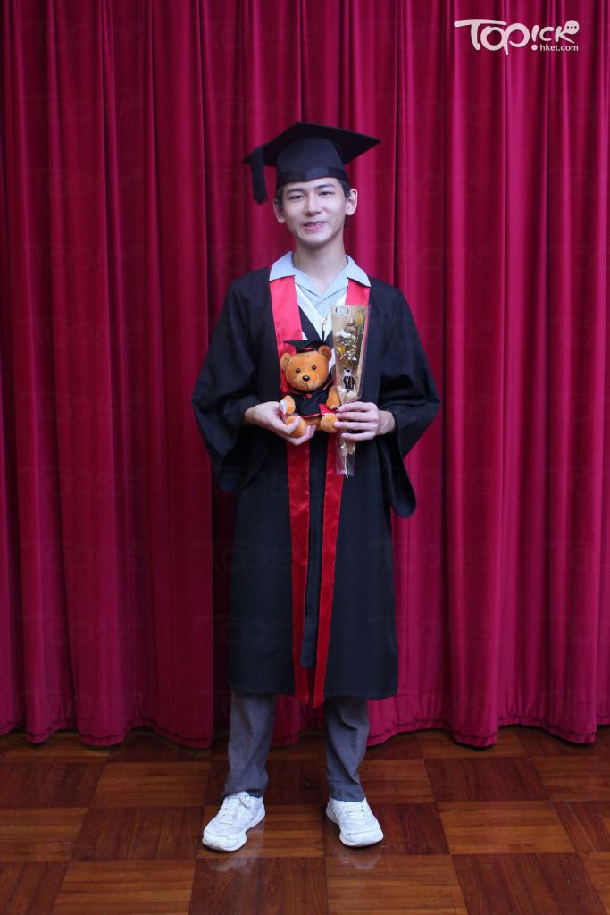 李富成在香港紅十字會雅麗珊郡主學校畢業，將升讀IVE基礎文憑。
